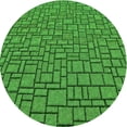 thumbnail image 1 of Ahgly Company Machine Washable Indoor Round Transitional Green Area Rugs, 7' Round, 1 of 7