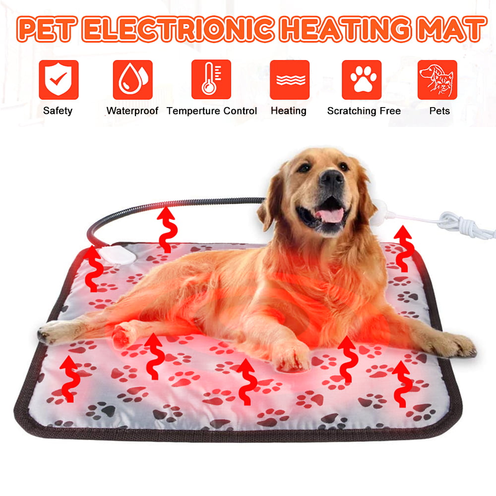 Diameter 15.7 inch LABAICAI Pet Heating Pad for Dogs Cats Constant Temperature USB Heater Bed Mat Pet Blanket Autumn Winter Cushion 