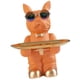 thumbnail image 2 of Escultura de perro, estatua de perro, bandeja de almacenamiento , figurita, organizador de escritorio artesanal, soporte para lves para el , Naranja B-naranja perfecl llavero de estatua de resina, 2 of 7