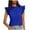 Blue, variant on T Shirts for Women Crewneck Ruffle Tee with Short Sleeves Womens Summer Casual Tunic Tops