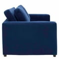 thumbnail image 3 of Loveseat Sofa Couch, Blue Navy, Velvet, Living Kitchen Cafe Bistro Hospitality Restaurant, Modern Contemporary Boutique HB34510, 3 of 8
