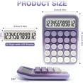thumbnail image 2 of Purple Gradient Calculator - 12-Digit Display with Large Buttons, Cute Office & School Accessory for Easy Math (Stylish Design), 2 of 7