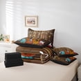 thumbnail image 6 of jejeloiu Modern Music Guitar 7-Piece Twin Bedding Sets,Old Wooden Plank Bedding Comforter Set For Adults Reversible, 6 of 8