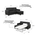 DHP Noah Sectional Sofa Bed with Storage and Twin Memory Foam Mattress