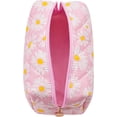 thumbnail image 2 of Cute Daisy Makeup Bag Small Cotton Quilted Floral Cosmetic Bag Travel Make Up Pouch Toiletry Organizer Gift for Women Girls (Pink), 2 of 4