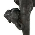 thumbnail image 4 of 10" x 17" Black Polystone Mom and Baby Elephant Sculpture, by DecMode, 4 of 9