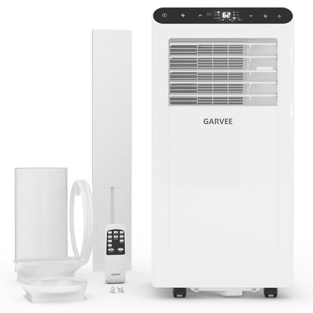 Aprafie 8,000 BTU Portable Air Conditioner, 4-in-1 Small AC with Cool, Fan, Dehumidifier & Sleep Mode for Rooms Cools up to 350 Sq.ft, 115V, White/Black