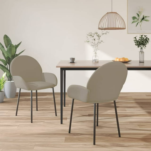 vidaXL Chaises de Salle à Manger 2 Pcs Velours Gris Clair