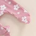 thumbnail image 6 of Emy Dola Newborn Baby Girl Floral Ruffle Romper One Piece Infant Baby Long Sleeve Knit Jumpsuit+ Headband 2Pcs Fall Winter Outfits, 6 of 8