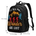 thumbnail image 5 of Pofeuu Not All Who Wander Are Lost Hiking Print Storage Laptop Backpack with USB Charging Port[Water Resistant] College Computer Bookbag Fits, 5 of 7