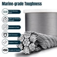 thumbnail image 2 of Yescom 500FT 3/16" Stainless Steel Cable T316 Wire Rope 7x19 Aircraft Strand for Batting Cage Cable Zipline Deck Cable RailingLifting YES0389, 2 of 9