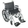 Drive Medical Chrome Sport Wheelchair, Detachable Desk Arms, Swing away Footrests, 18" Seat