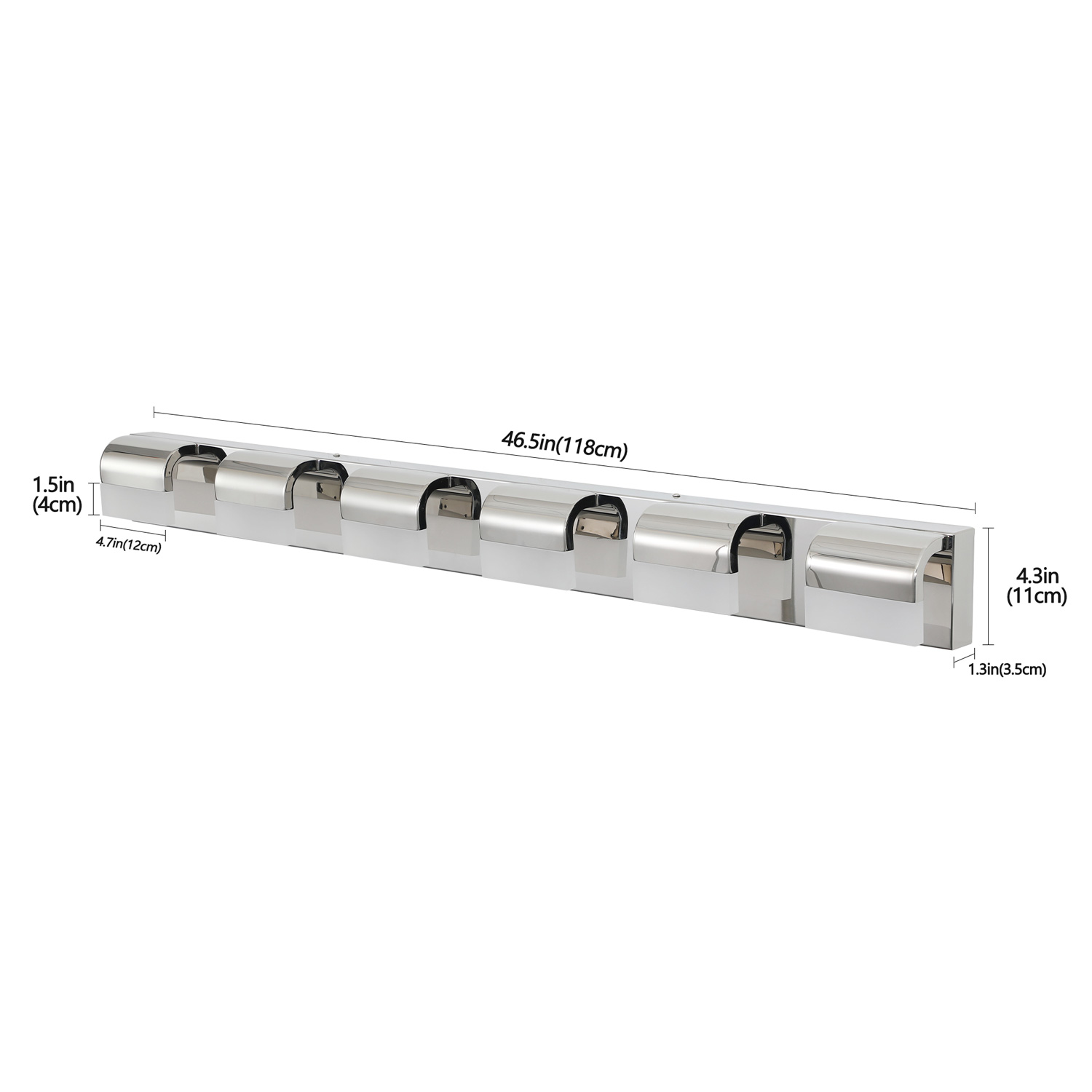 Design Easy Installation 6-Light LED bathroom Vanity Lighting Fixtures,Supports Wall Switch 46.5*3.5*4.3in.
