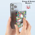 thumbnail image 2 of Allytechgroup Wallet with MagSafe RFID Blocking for iPhone 16/15/14/13/12 Series, Strong Magnetic Card Holder for 4 Cards, PU Leather Kickstand, Butterfly Floral Design, Compatible with MagSafe Cases, 2 of 12
