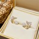 thumbnail image 2 of Aretes Qarigey para mujer perla elegante piercing joyería pendientes para novias boda aniversario, 2 of 6