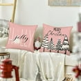 thumbnail image 3 of White and Pink Christmas Throw Pillow Cover Winter Buffalo Checked Xmas Trees Decorative Outdoor Farmhouse Pillow Case Merry Christmas Snowflake Cushion Cover 18x18 Inch, 3 of 6