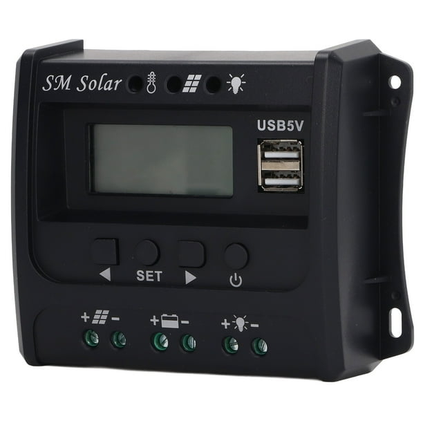 Controlador de panel solar, controlador de panel solar de 12v ABS ABS ALUMINIO AUTOHETEO PARCOS
