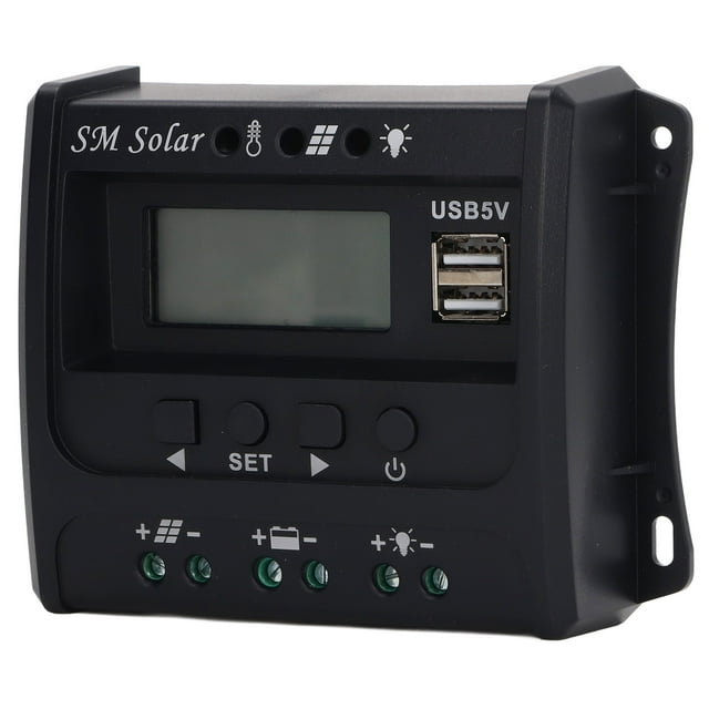 Controlador de panel solar, controlador de panel solar de 12v ABS ABS ALUMINIO AUTOHETEO PARCOS