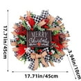 thumbnail image 3 of 18 Inch Winter Wreath for Front Door with Snowman & Wooden Board, Black White Grid Mesh Christmas Wreath - Outdoor Indoor Artificial Door Hanging Ornament Decor, 3 of 8