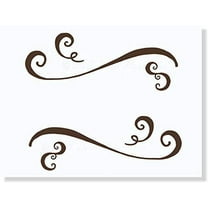 Swirls Set of 6 Vinyl Stickers Wall Art Decals Kitchen Living Room Home Décor Chocolate Brown