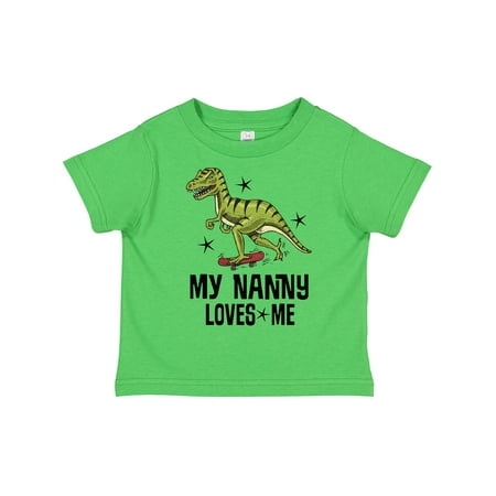 

Inktastic My Nanny Loves Me Grandson Dinosaur Gift Toddler Boy Girl T-Shirt