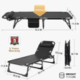 thumbnail image 6 of NAIZEA 75" Portable Folding Camping Cot, Patio Lounge Chair with Mattress and Pillow, 5-Position Adjustable, 6 of 6
