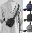 thumbnail image 1 of Mochila bandolera USB compacta para hombre - Tela impermeable de 7" x 4.7" x 2.36" - Cremallera antirrobo, correa ajustable - para deportes, viajes, negocios - Se adapta al teléfono, la billetera, 1 of 5
