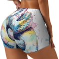 thumbnail image 2 of Kdxio Watercolor Snake Print Workout Shorts for Women Seamless Soft Smooth Gym Yoga Scrunch Active Shorts, 2 of 5