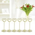 thumbnail image 4 of MasteelfCA 6 Pcs Gold Heart Shape Photo Holder Stands Table Number Holders Place Paper Menu Clips for Weddings (Golden), 4 of 8