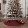 thumbnail image 5 of Salouo Maroon Christmas Tree Skirt 30" Farmhouse Christmas Decorations Snowman Xmas Tree Skirt Tree Mat for Holiday Party Decor, 5 of 8