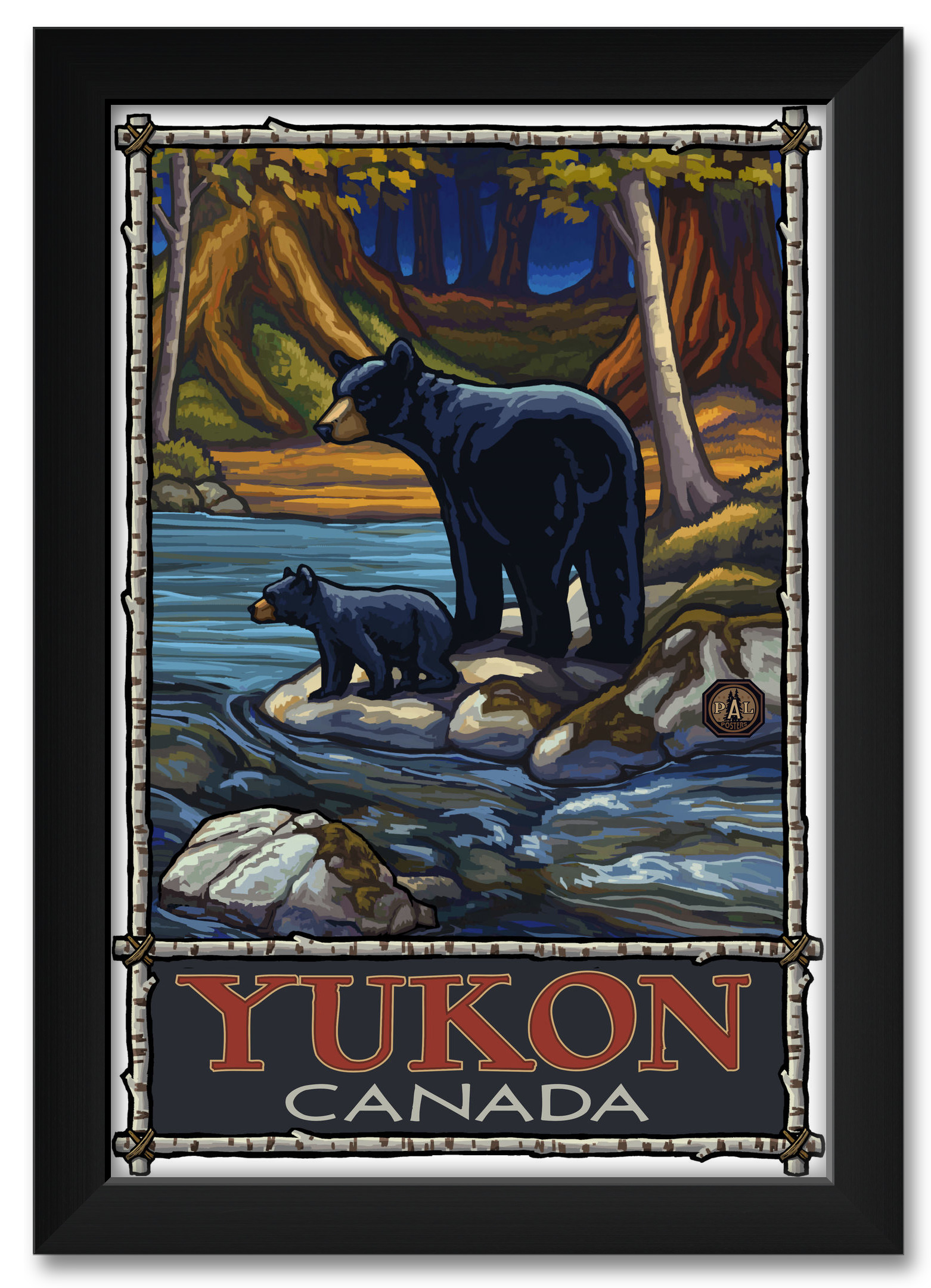 Yukon Canada Bears In Stream Framed Art Print by Paul A. Lanquist