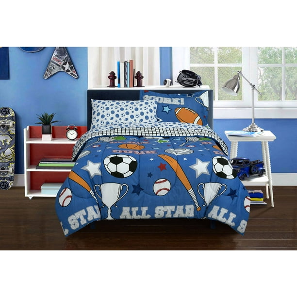 Sports, Football, Soccer, Baseball, Boys Twin Comforter ...