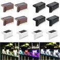 thumbnail image 4 of Paquete de 4 luces solares para plataforma, luces LED solares para escalones, luces de barrera impermeables para escalones exteriores, cercas, luz negra cálida, 4 of 4