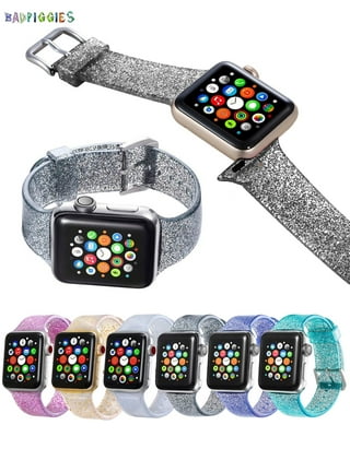 For Apple Watch Clear Band 40mm 38mm with Case Women Cute Girl Crystal  Clear Jel