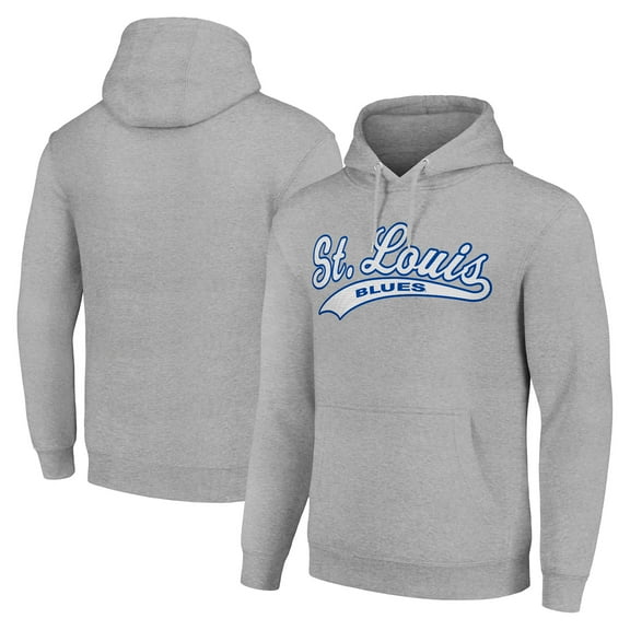 Men's Starter Heather Gray St. Louis Blues Tailsweep Fleece Tri-Blend Pullover Hoodie