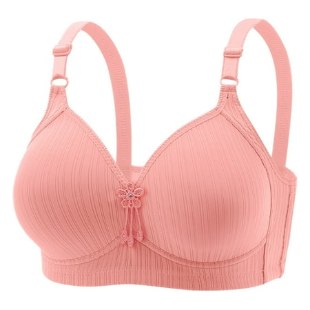 Siilsaa Women S Lingerie Sexy Naughty Women s Full Coverage Plus Size Bra Non Padded Wireless Minimizer Bra Pink 44