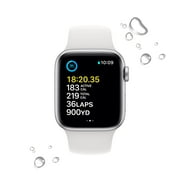 Apple Watch SE (2nd Gen) [GPS + Cellular 40mm] Smart Watch w/Silver Aluminum Case & White Sport Band - M/L.