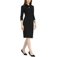 thumbnail image 4 of MODA NOVA Sheath Midi Dresses for Women's Front Tie Neck Wear-to-Work Bodycon Dress, 4 of 5