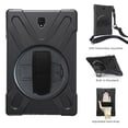 thumbnail image 2 of For Samsung Galaxy Tab S4 Case 10.5 inch SM-T830/T835/T837, 360 Hand Strap, Shoulder Strap, Kickstand, Rugged Drop Protection, Black, 2 of 7