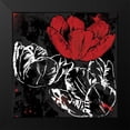 thumbnail image 2 of Grey, Jace 12x12 Black Modern Framed Museum Art Print Titled - Red Florals Mate, 2 of 5