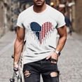 thumbnail image 2 of lcziwo Celebration Shirt for Men Lightweight Round Neck Short Sleeve Shirts Big and Tall 250th Stars and Stripes Print Summer T Shirt White XXL, 2 of 6