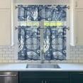 thumbnail image 3 of Kitchen Curtains 36 Inch Short - 3 Panel Set, Nautical Starfish Beach Seashell Mermaid Theme, Rod Pocket Window Curtain for Tropical Farmhouse, Easy Wash, 3 of 6