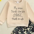 thumbnail image 4 of Akiihool Toddler Outfits Newborn Infant Baby Boy Clothes Outfits New to The Crew Outfits Long Pants Toddler Baby Boy Clothes Set Beige,12-18 Months, 4 of 4