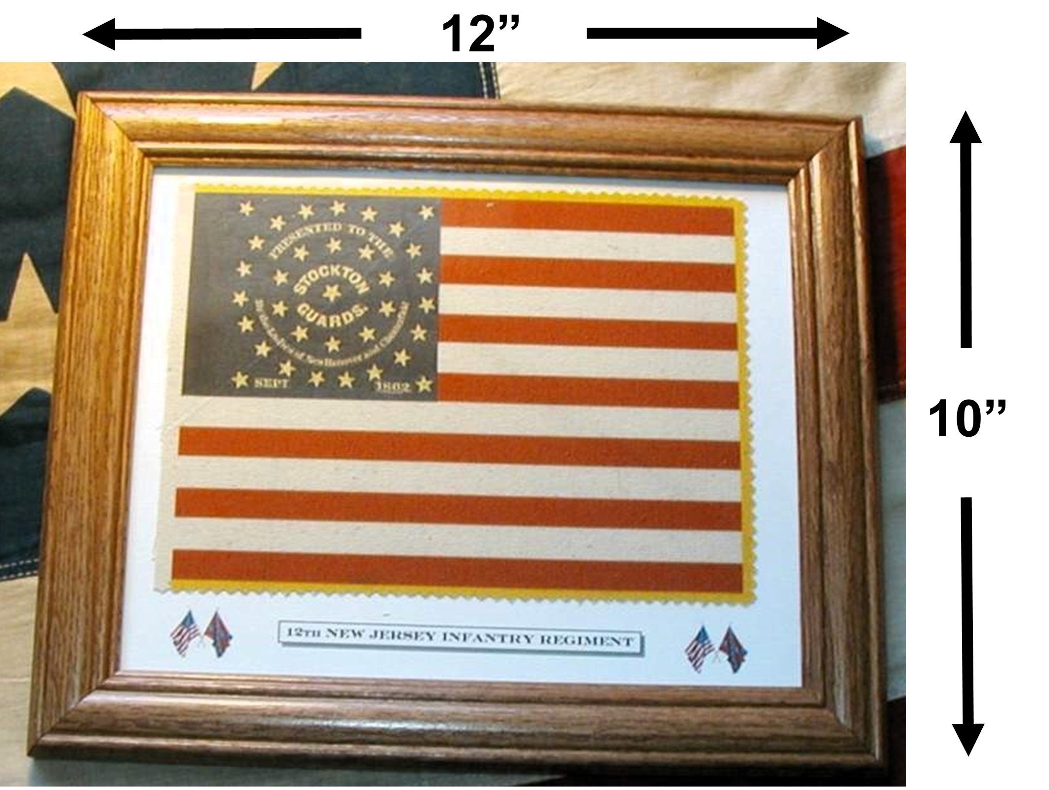 34 Star Flag, American Civil War Flag....12th New Jersey Vols. Patriotic Wall Decor, Wall Art.