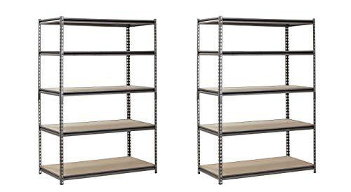 3 Pack EDSAL Heavy Duty Garage Shelf Steel Metal Storage 5 Level Adjustable Shelves Unit 72 H x 48 W x 24 Deep 