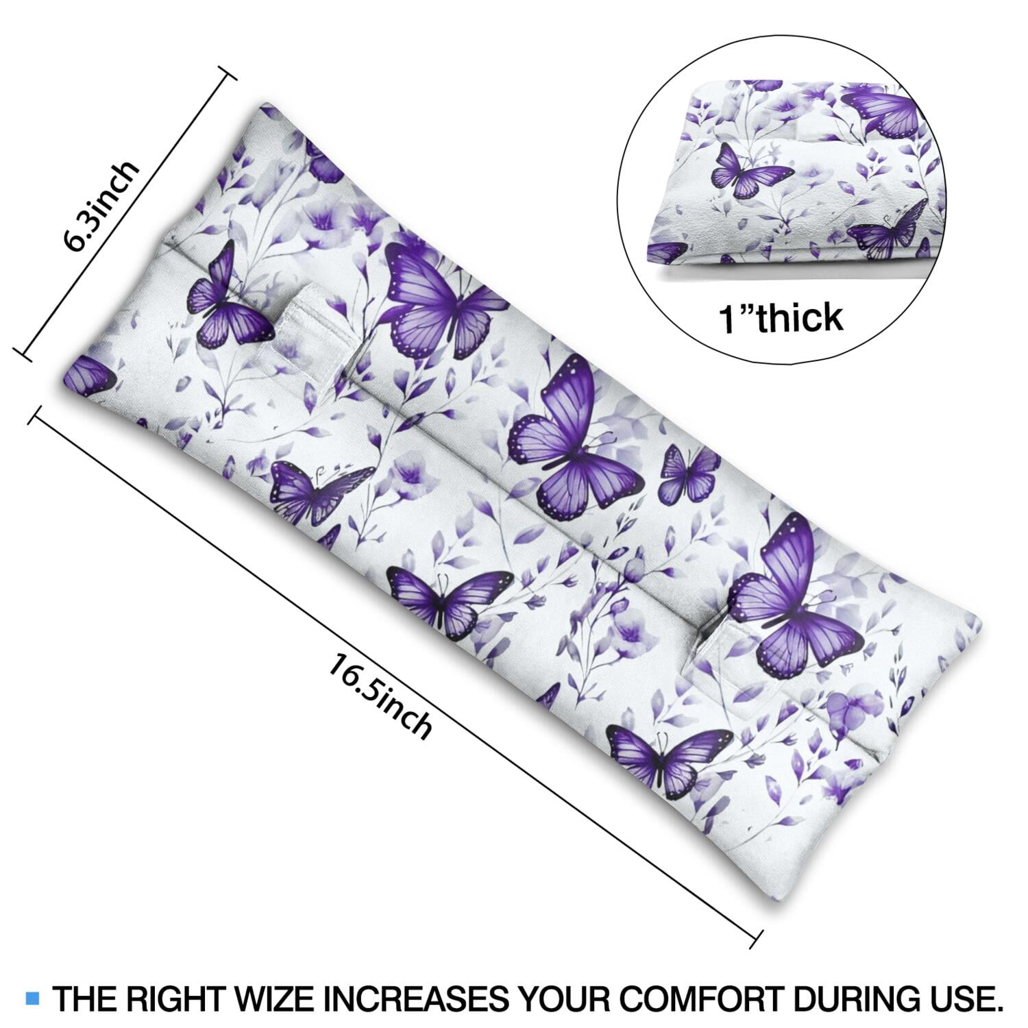 Delicate Butterfly & Stars Seatbelt Cushion - Soft Mastectomy Pillow for Post-Surgery Comfort - Floral Car Travel Pillow for Women