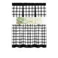 thumbnail image 3 of Kate Aurora Windowpane Plaid Country Farmhouse Kitchen Curtain Tier & Valance - Black, 24 in. Long, 3 of 5