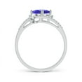 thumbnail image 2 of ANGARA Natural Oval 1.25 ct Tanzanite and Diamond Bridal Set in 14K White Gold for Women (Size-8x6mm) | December Birthstone, Birthday, Anniversary, Jewelry Gift for Women | Natural Tanzanite Ring, 2 of 7
