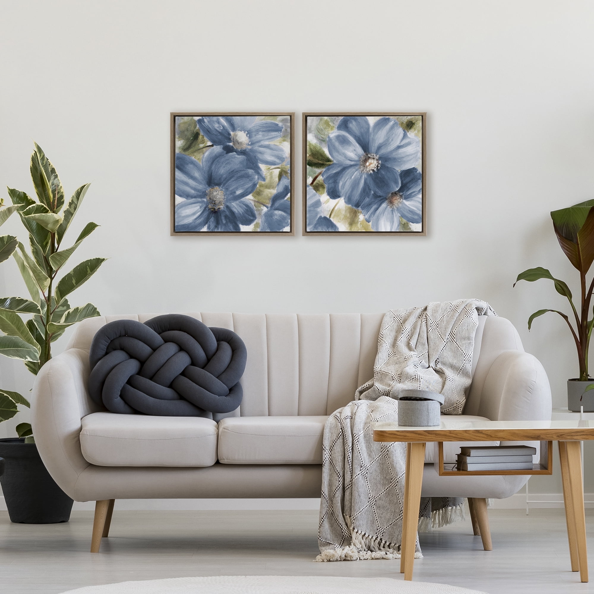 Stupell Industries Floral Walk in Beauty 2 Piece Brown Framed Floater Canvas Set, design by Lanie Loreth