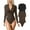Black,Darkbrown, variant on Top-kevin 2 pcs Women's Sexy Bodysuits Ribbed Bed Zip Front Long Sleeve Tops One Piece Bodysuits Knit Soft Minimalist All Seasons Plain Pattern
